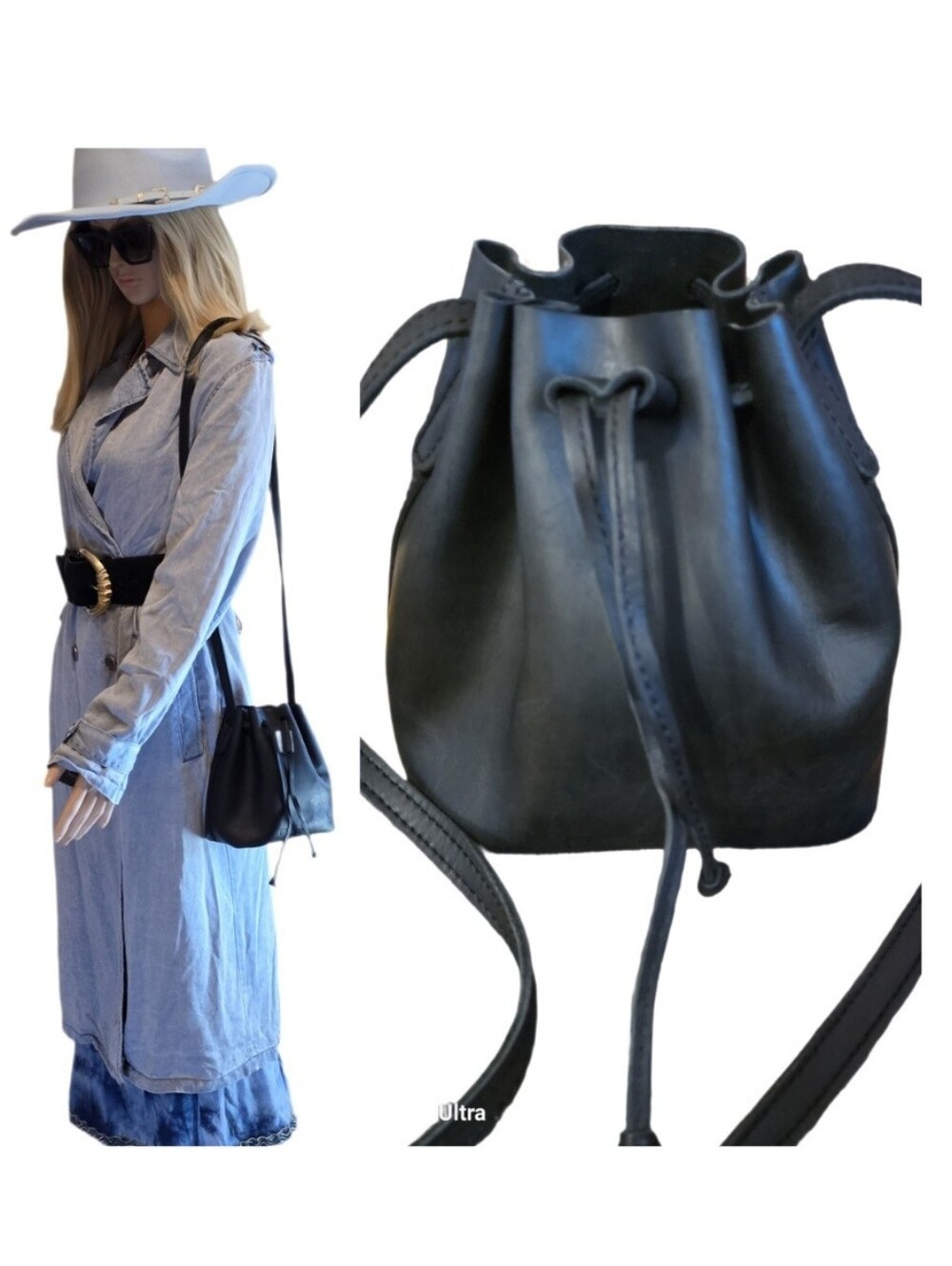Parker Clay Topa Mini Bucket Bag Black